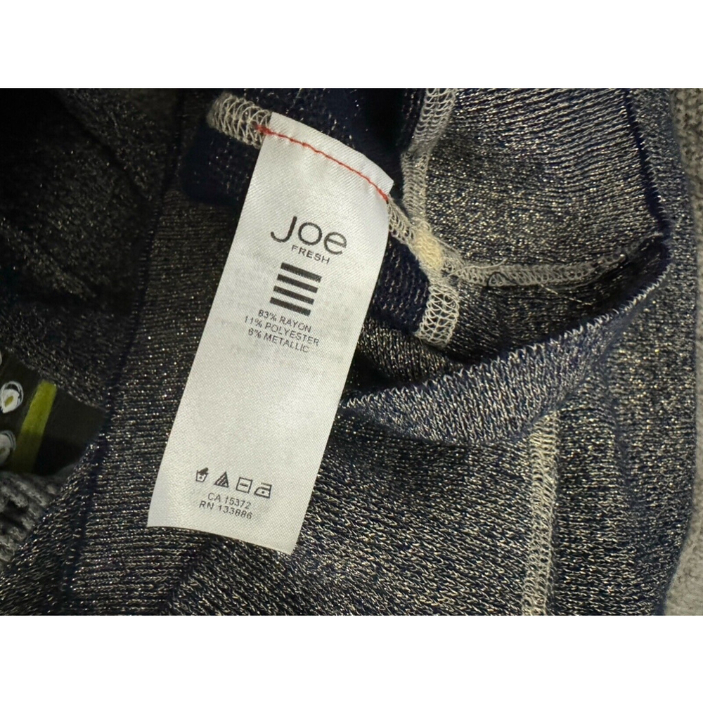 JOE Fresh Lightweight Crewneck Sweater Navy Blue & Gold Metallic, Women’s XL​​​ - Picture 7 of 9